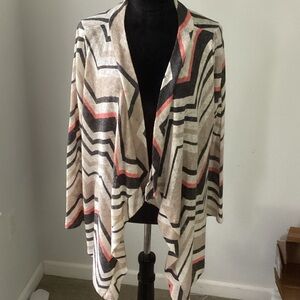 EUC Chic Chevron Open Front Cardigan